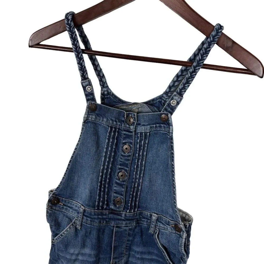 Osh Kosh B'gosh Blue Denim Overalls Braided Straps Size 7